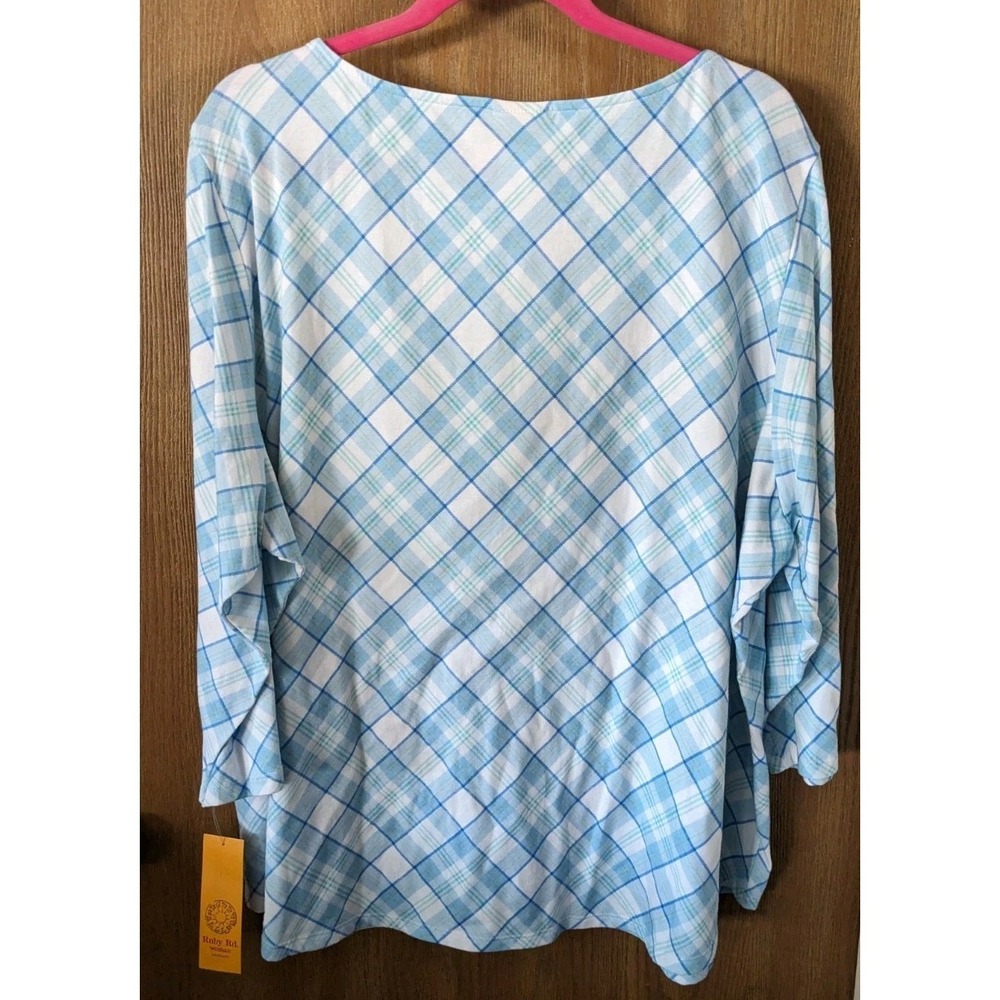 Ruby Road Woman 3X Shirt Hello Spring Knit 3/4 Flared Hem Plus NWT - Picture 3 of 6